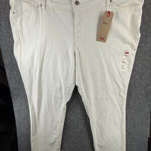 NWD LEVI'S Plus Size 26W White 711 Skinny Jeans Denim Mid Rise Slim Adult ****
